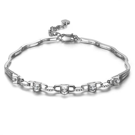 【真爱一生】 白18k金13分/0.13克拉钻石手链