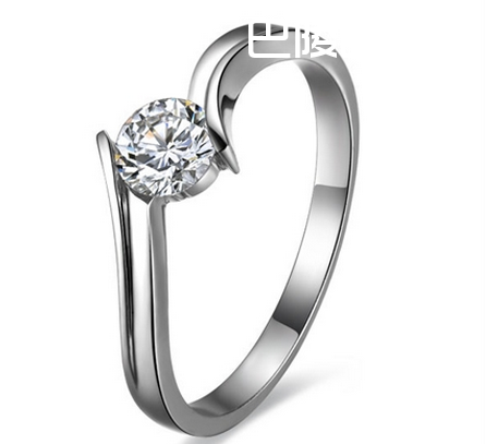【倾世之吻】 白18k金30分/0.3克拉钻石戒指