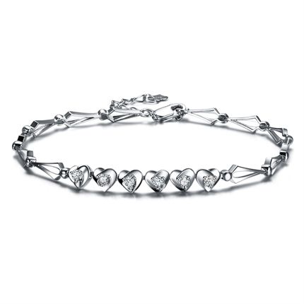 【金心 】 白18k金25分钻石手链