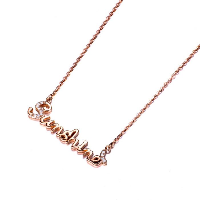 》》点击进入【sunshine】 玫瑰18k金钻石项链牌