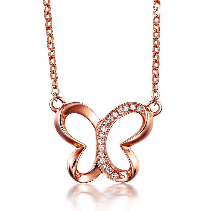 》》点击进入【梦呓】系列 玫瑰18K金0.03 克拉钻石女士吊坠