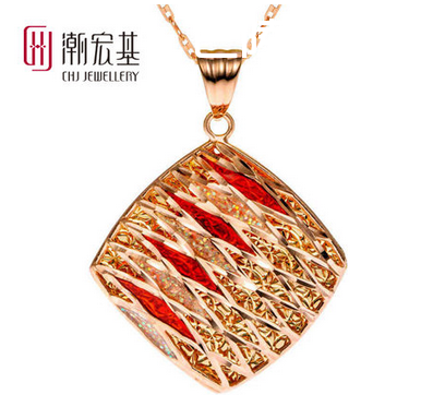 潮宏基珠宝 霓裳系列-丽影 玫瑰金18K金项坠/吊坠/挂坠