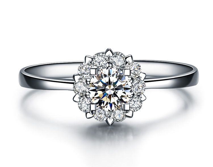 【触电】 白18k金8分/0.08克拉钻石戒指