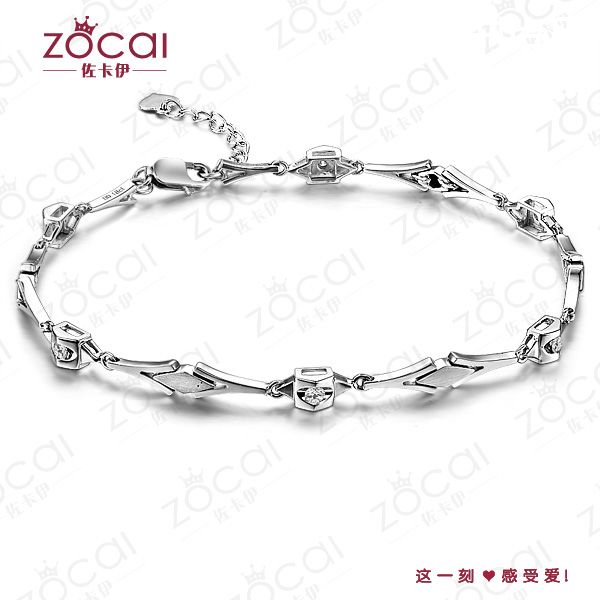 》》点击进入【天使之吻】 白18k金0.18 克拉手链