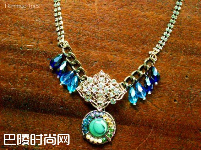 靓丽复古水晶项链DIY教程