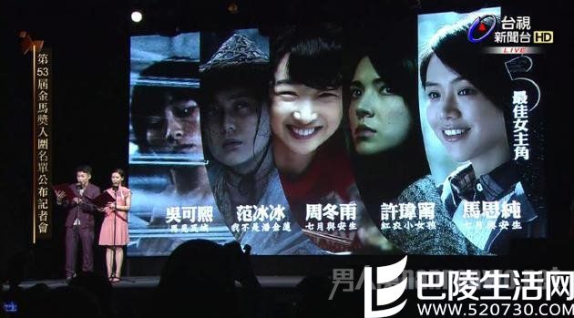 金马奖影后入围名单