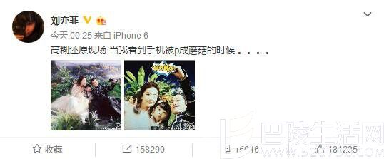 刘亦菲微博截图