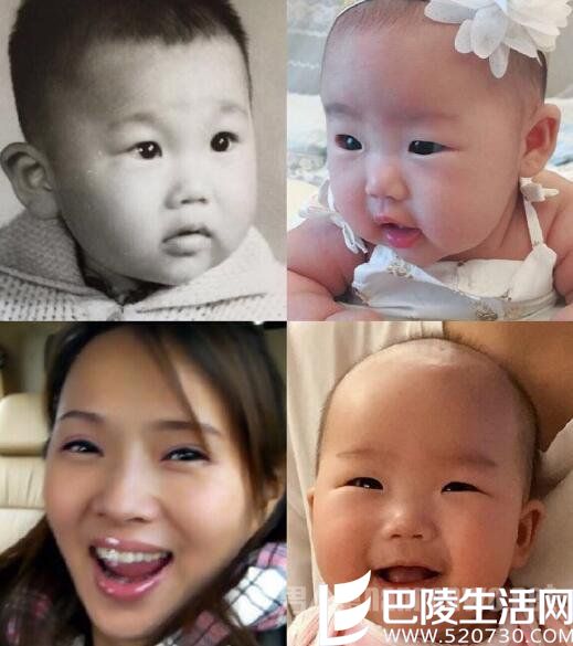 伊能静晒秦昊与女儿对比照