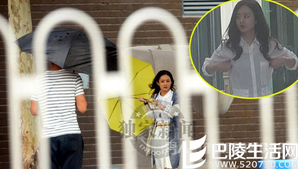 赵丽颖大街上整理内衣