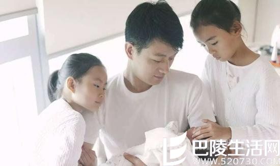 佟大为晒女儿和儿子照片