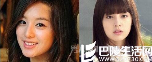 金智媛整容前后脸颊变化