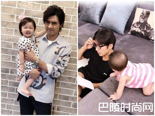 贺军翔带女儿照片