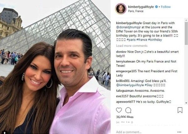 川普长子和女友照片