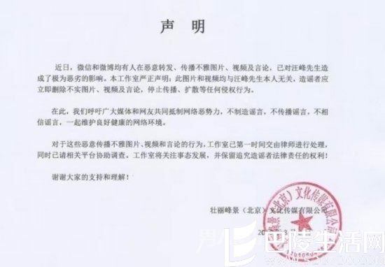 汪峰回应不雅视频