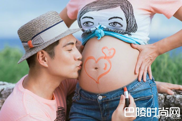 严屺宽与老婆怀孕照片