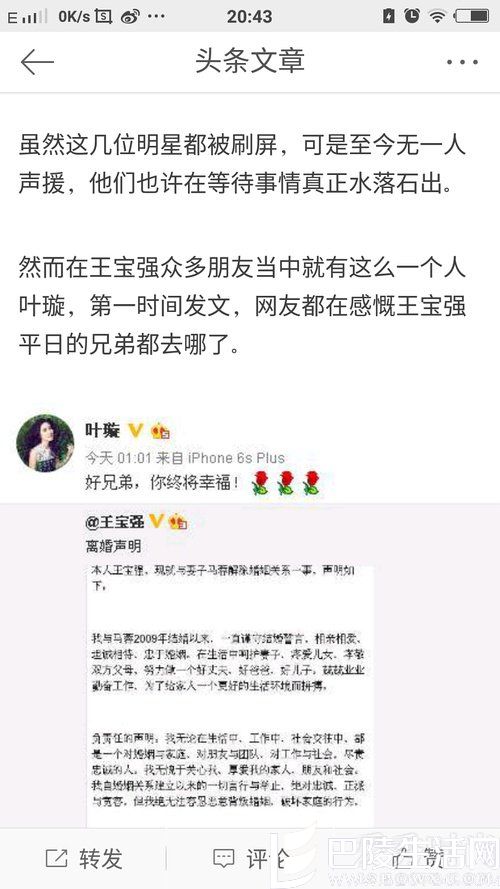叶璇力挺王宝强 叶璇力挺王宝强