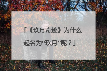 《玖月奇迹》为什么起名为“玖月”呢?