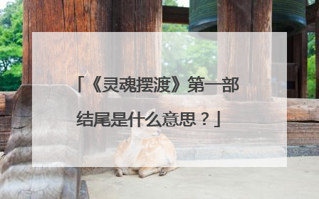 《灵魂摆渡》第一部结尾是什么意思？