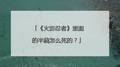 《火影忍者》里面的半藏怎么死的？