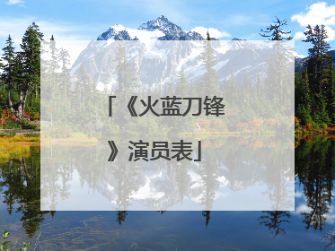 《火蓝刀锋》演员表