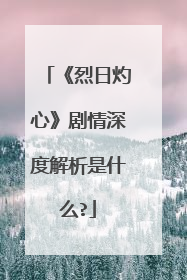 《烈日灼心》剧情深度解析是什么?