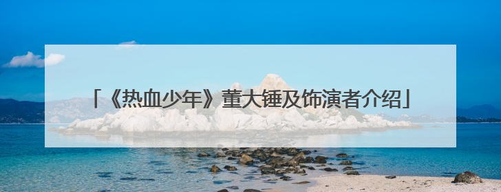 《热血少年》董大锤及饰演者介绍