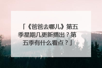 《爸爸去哪儿》第五季星期几更新播出？第五季有什么看点？