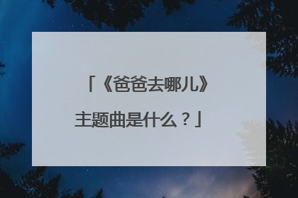 《爸爸去哪儿》主题曲是什么?
