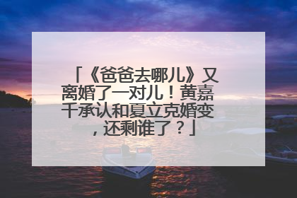《爸爸去哪儿》又离婚了一对儿!黄嘉千承认和夏立克婚变,还剩谁了?