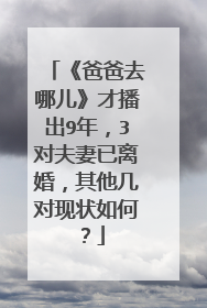 《爸爸去哪儿》才播出9年,3对夫妻已离婚,其他几对现状如何?