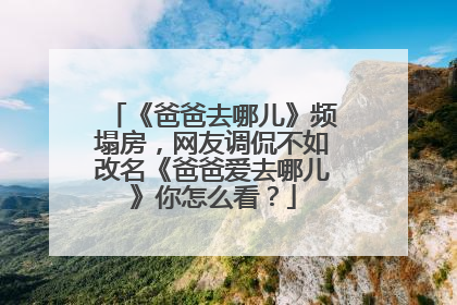 《爸爸去哪儿》频塌房,网友调侃不如改名《爸爸爱去哪儿》你怎么看?