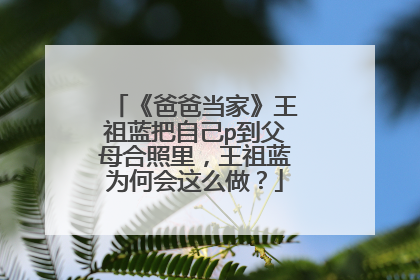 《爸爸当家》王祖蓝把自己p到父母合照里，王祖蓝为何会这么做？