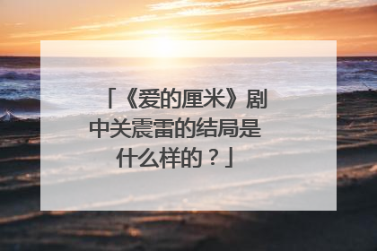 《爱的厘米》剧中关震雷的结局是什么样的？