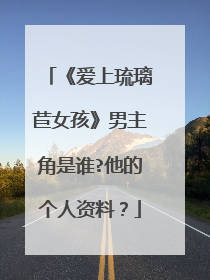 《爱上琉璃苣女孩》男主角是谁?他的个人资料？