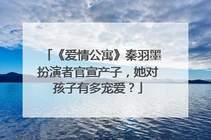 《爱情公寓》秦羽墨扮演者官宣产子,她对孩子有多宠爱?