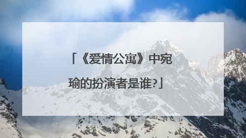 《爱情公寓》中宛瑜的扮演者是谁?