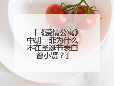 《爱情公寓》中胡一菲为什么不在圣诞节表白曾小贤?