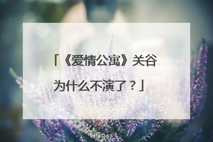 《爱情公寓》关谷为什么不演了？