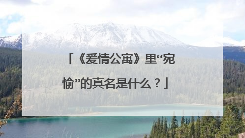 《爱情公寓》里“宛愉”的真名是什么?