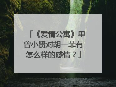 《爱情公寓》里曾小贤对胡一菲有怎么样的感情？