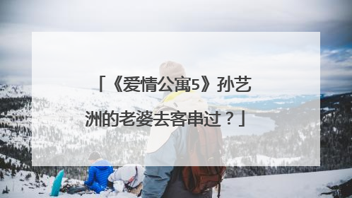 《爱情公寓5》孙艺洲的老婆去客串过？