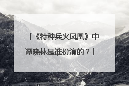 《特种兵火凤凰》中谭晓林是谁扮演的？