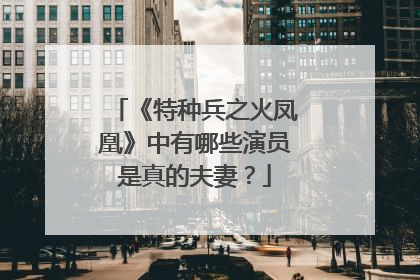 《特种兵之火凤凰》中有哪些演员是真的夫妻？