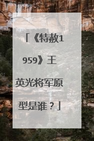 《特赦1959》王英光将军原型是谁？