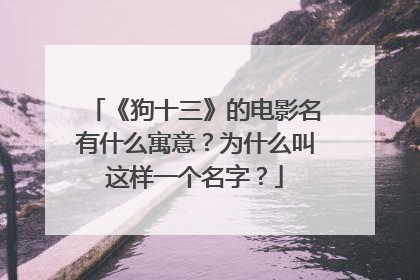《狗十三》的电影名有什么寓意?为什么叫这样一个名字?