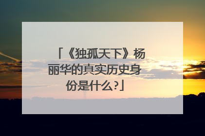 《独孤天下》杨丽华的真实历史身份是什么?