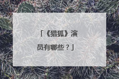 《猎狐》演员有哪些？