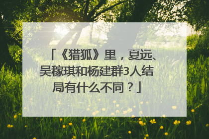 《猎狐》里，夏远、吴稼琪和杨建群3人结局有什么不同？