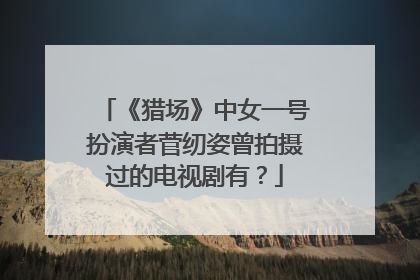《猎场》中女一号扮演者菅纫姿曾拍摄过的电视剧有？