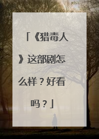 《猎毒人》这部剧怎么样？好看吗？